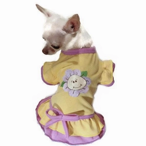 Happy Flower Ruffled Dog Dress
