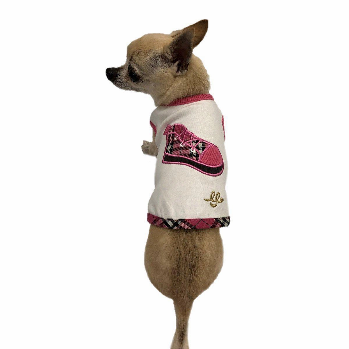 Harrod's Plaid Sneaker Dog Tank Pink