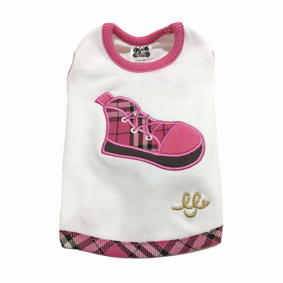 Harrod's Plaid Sneaker Dog Tank Pink