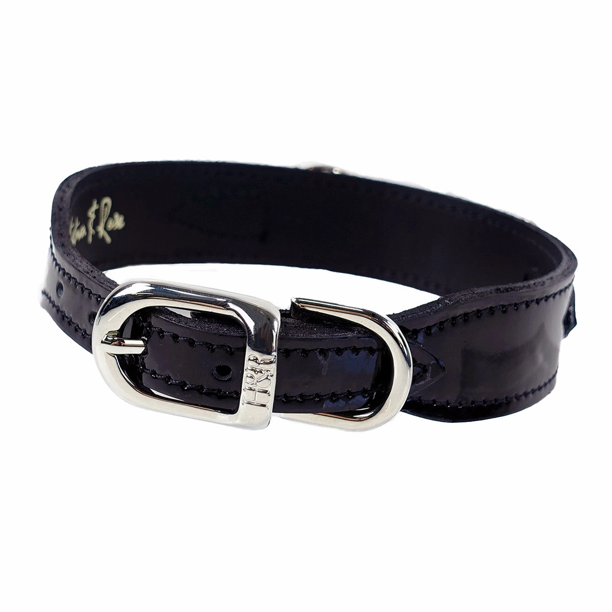 Hartman Collection Dog Collar Jet Black/Nickel