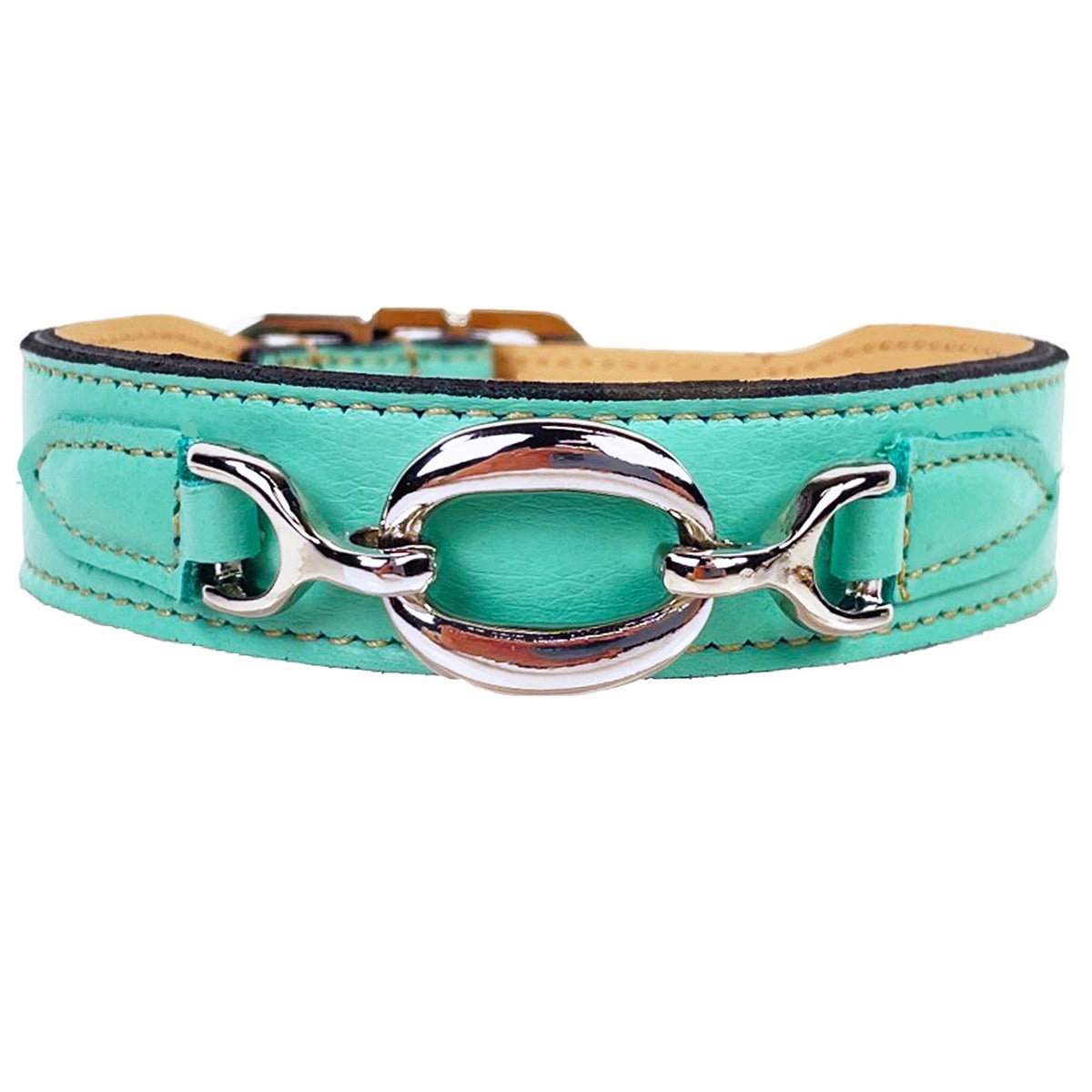 Hartman Collection Dog Collar Turquoise/Nickel