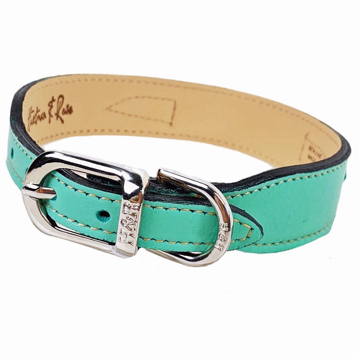 Hartman Collection Dog Collar Turquoise/Nickel