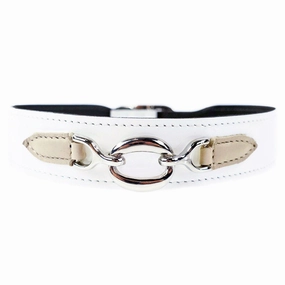 Hartman Collection Dog Collar White Patent/Eggshell