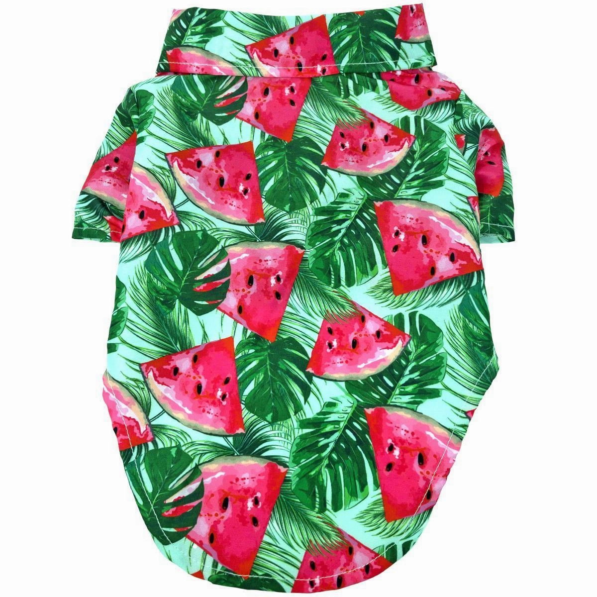 Hawaiian Dog Camp Shirt Juicy Watermelon