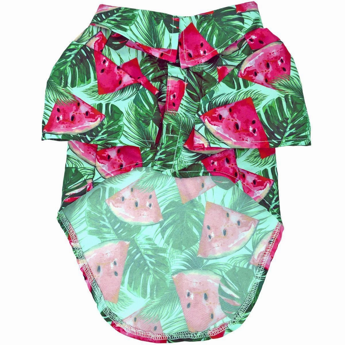 Hawaiian Dog Camp Shirt Juicy Watermelon
