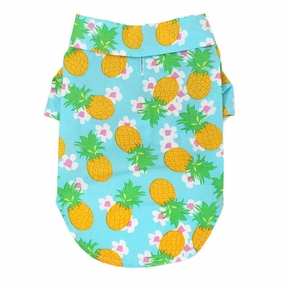 Hawaiian Dog Camp Shirt Pineapple Luau