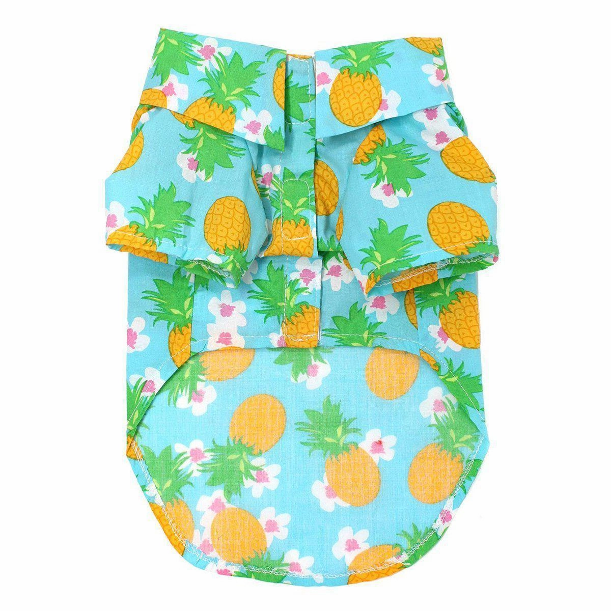 Hawaiian Dog Camp Shirt Pineapple Luau