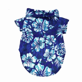 Hawaiian Dog Camp Shirt Vintage Hibiscus
