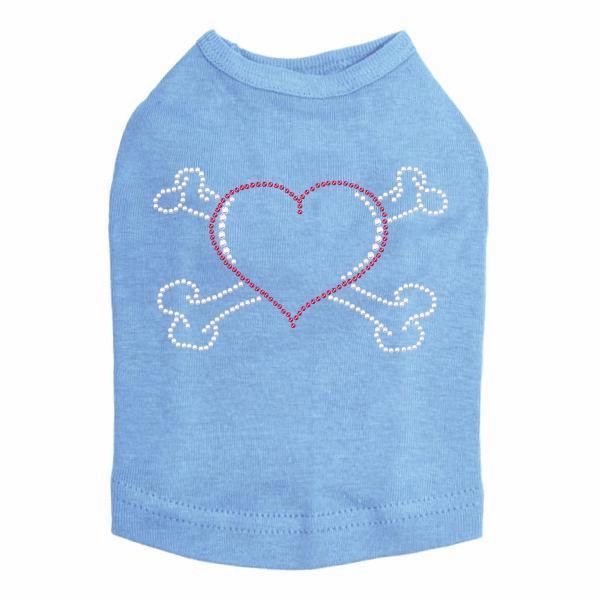 Heart Bones Rhinestone Dog Tank