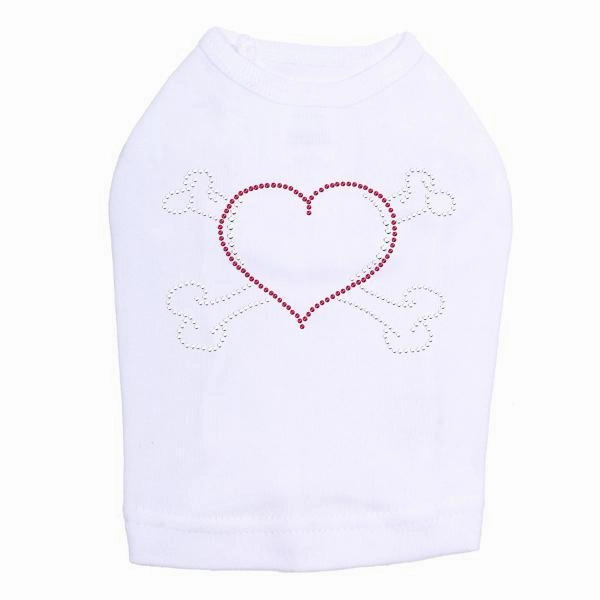Heart Bones Rhinestone Dog Tank