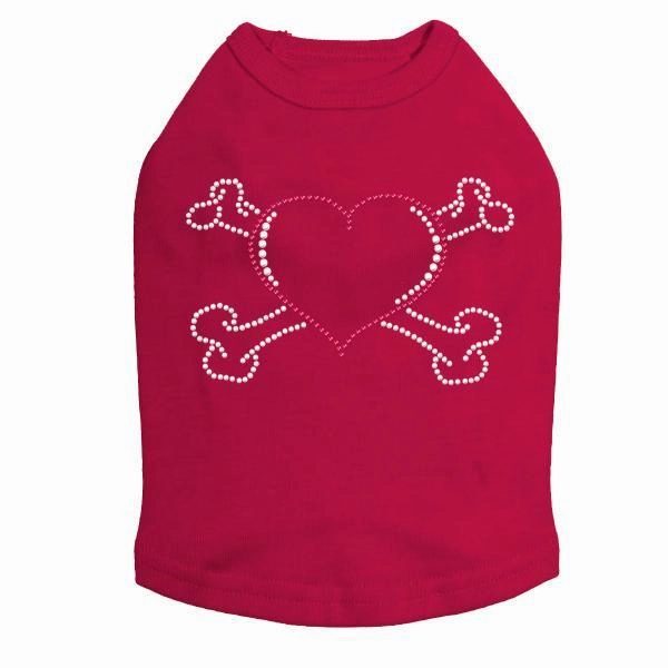 Heart Bones Rhinestone Dog Tank