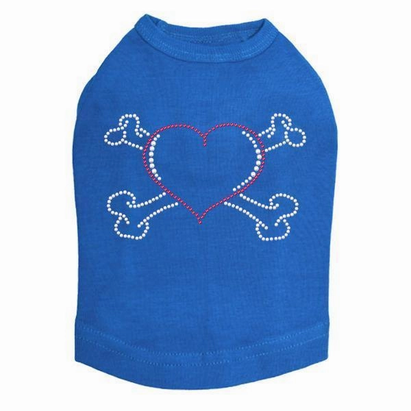 Heart Bones Rhinestone Dog Tank
