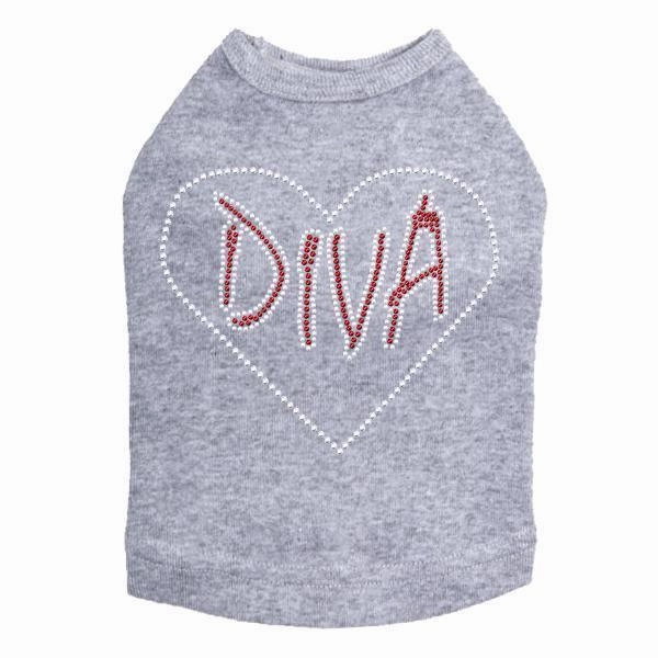 Heart Diva Rhinestone Dog Tank