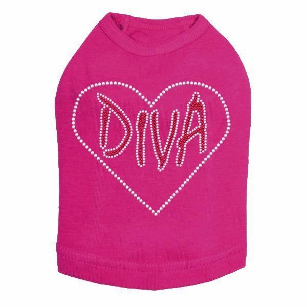 Heart Diva Rhinestone Dog Tank