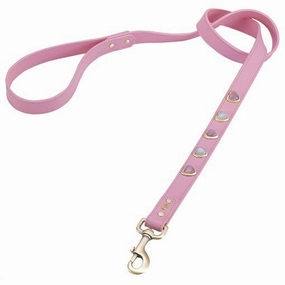 Heart Pink And White Cat Eye On Pink Dog Leash