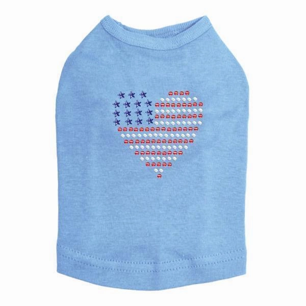 Heart USA Rhinestone Dog Tank
