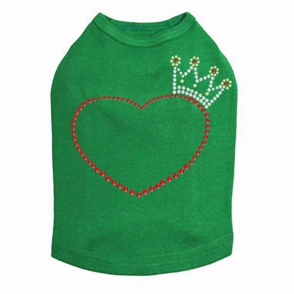 Heart With Crown Rhinestone Dog Tank