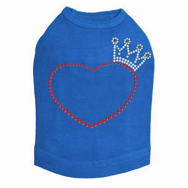 Heart With Crown Rhinestone Dog Tank