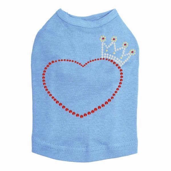 Heart With Crown Rhinestone Dog Tank