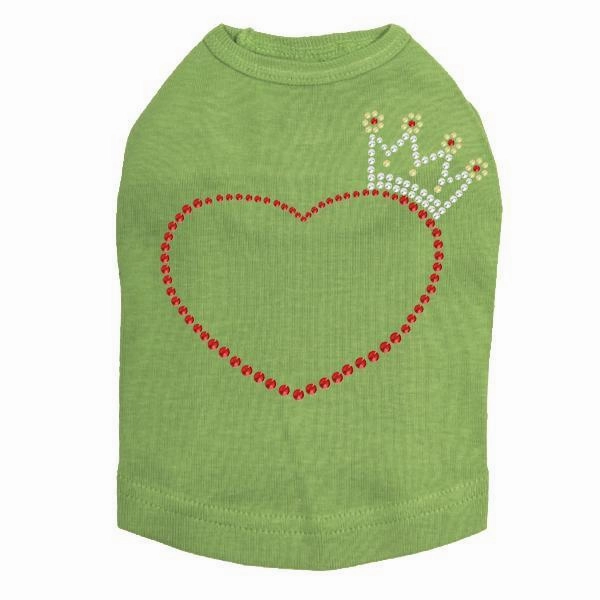 Heart With Crown Rhinestone Dog Tank