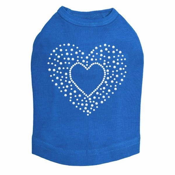 Heart With Scattered Stones Rhinestone Dog Tank