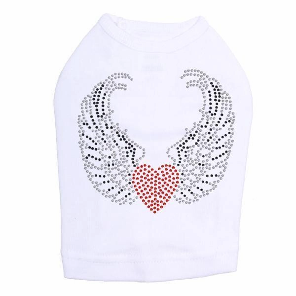 Heart With Wings #1 Rhinestone Dog Tank