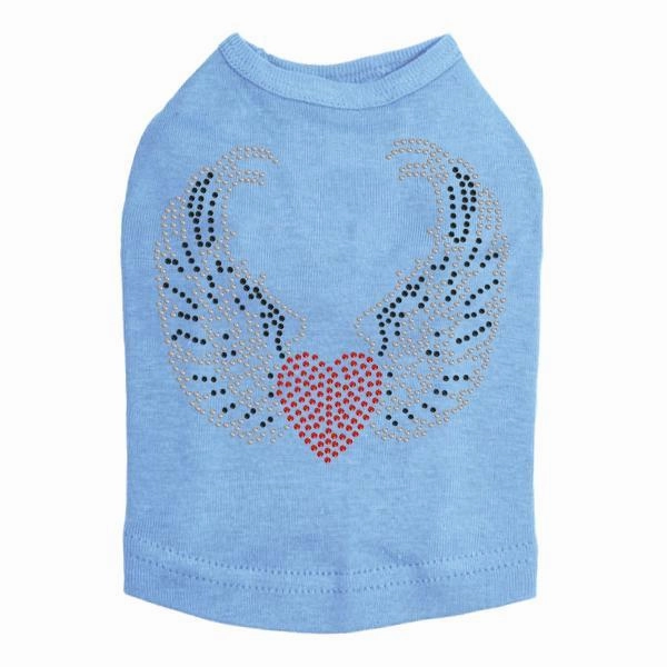 Heart With Wings #1 Rhinestone Dog Tank