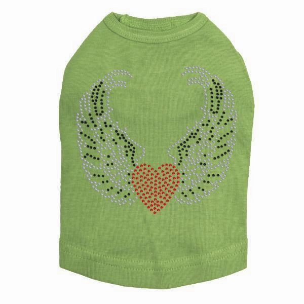Heart With Wings #1 Rhinestone Dog Tank