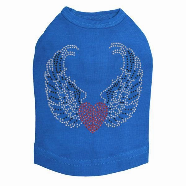Heart With Wings #1 Rhinestone Dog Tank