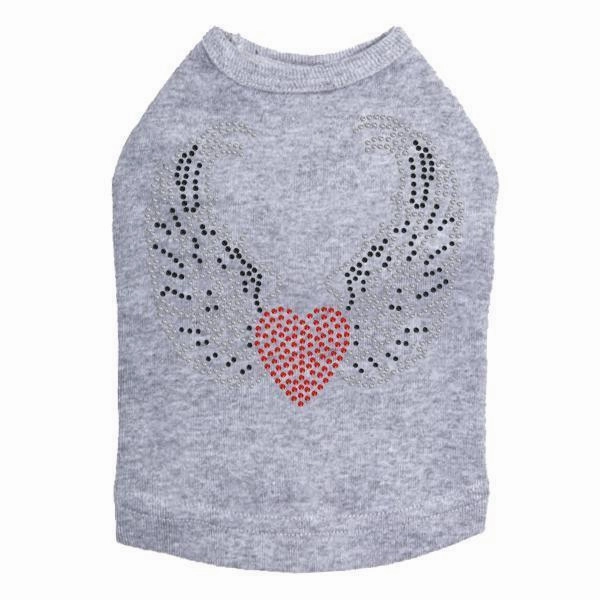 Heart With Wings #1 Rhinestone Dog Tank