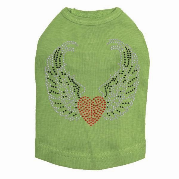 Heart With Wings #1 Rhinestone Dog Tank