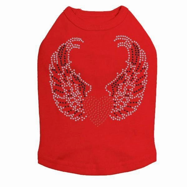 Heart With Wings #1 Rhinestone Dog Tank