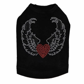 Heart With Wings #1 Rhinestone Dog Tank