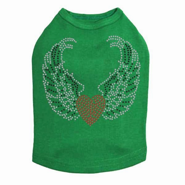 Heart With Wings #1 Rhinestone Dog Tank