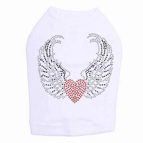 Heart With Wings #1 Rhinestone Dog Tank