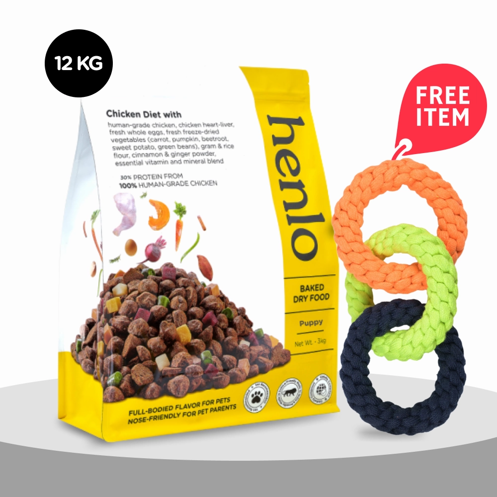 Henlo Chicken & Veg Baked Dry Food for Puppies & Small Breed Dogs | 100% Human Grade Ingredients