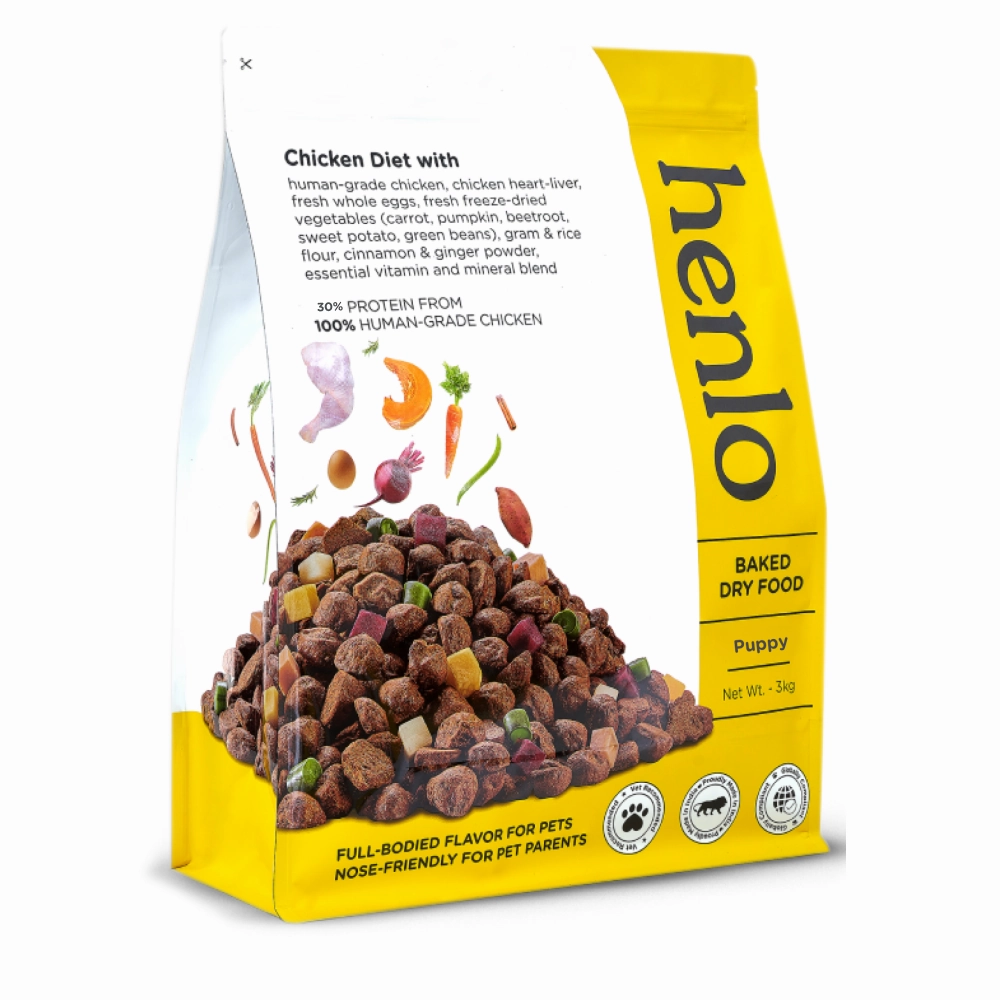 Henlo Chicken & Veg Baked Dry Food for Puppies & Small Breed Dogs | 100% Human Grade Ingredients
