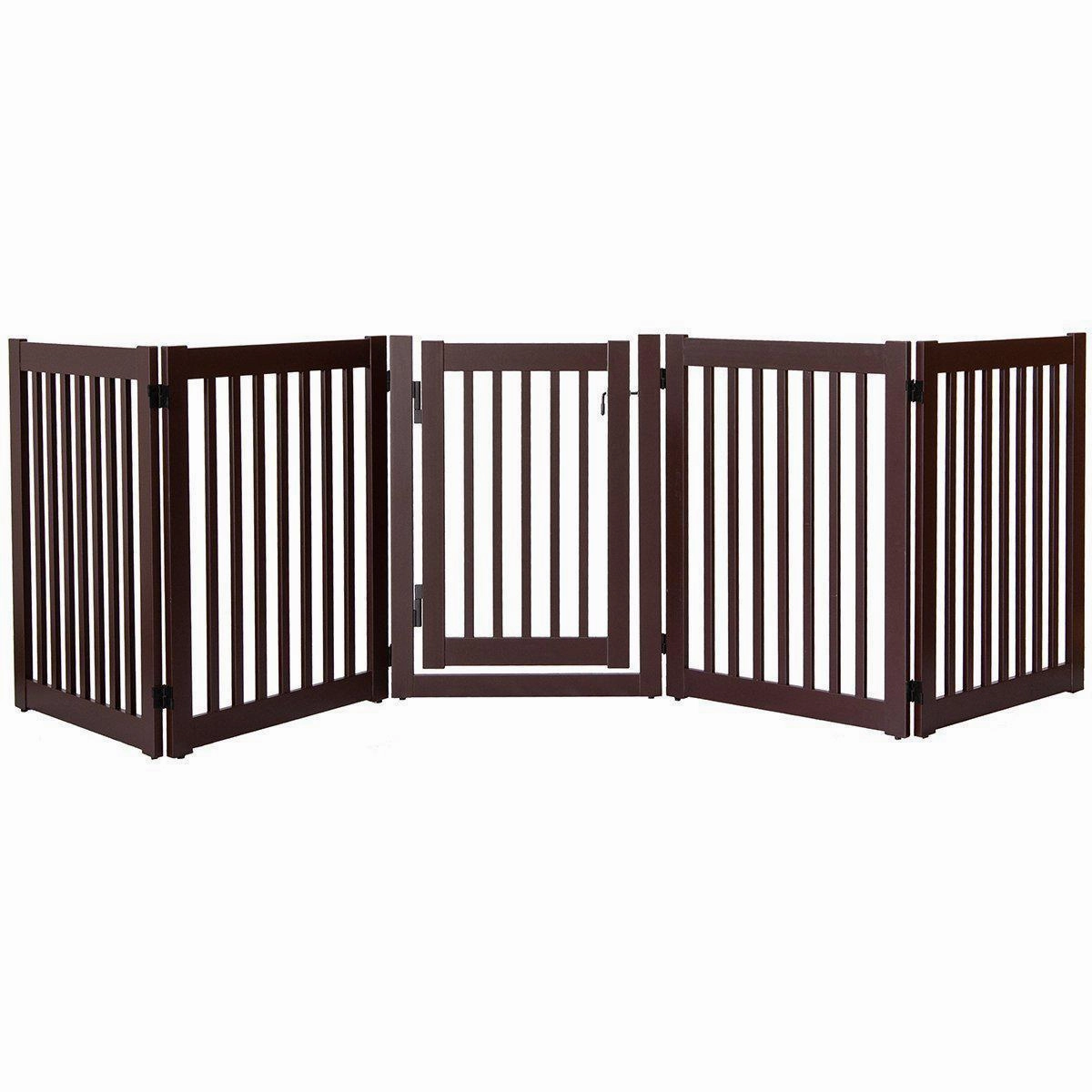 Highlander Series Solid Wood Walk Through Dog Gate Mahogany