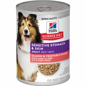 Hill's Science Diet Adult Sensitive Stomach & Skin Salmon & Vegetable Entre Wet Food for Dogs