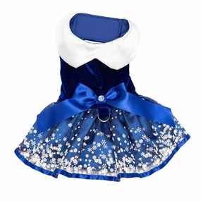 Holiday Dog Harness Dress Snowflakes
