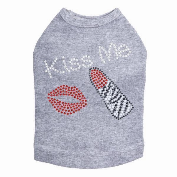 Hot Lips Rhinestone Dog Tank