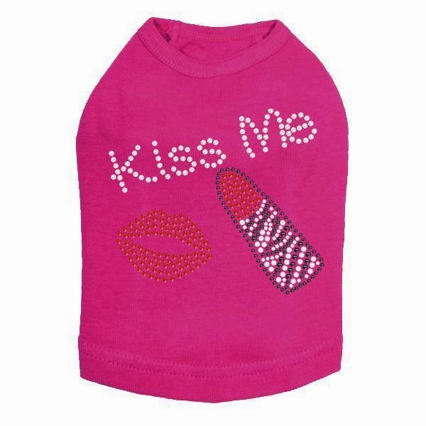 Hot Lips Rhinestone Dog Tank