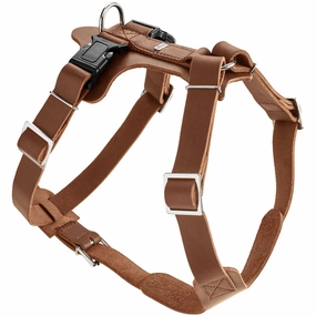Hunter Aalborg Adjustable Leather Harness for Dogs (Cognac)