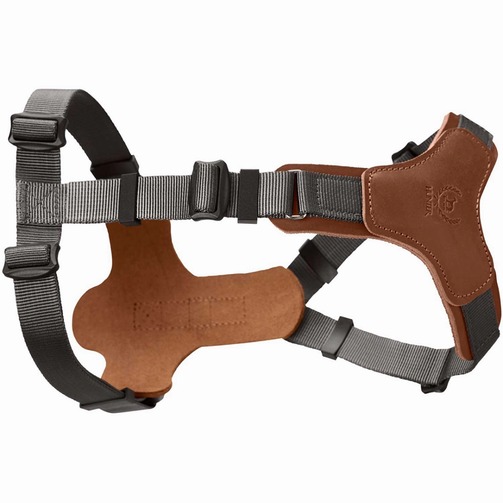 Hunter Aalborg Mixed Adjustable Harness for Dogs (Cognac/Grey)