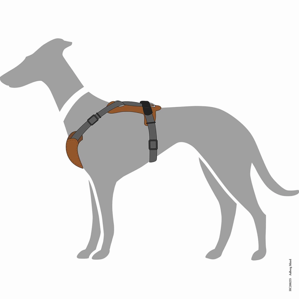 Hunter Aalborg Mixed Adjustable Harness for Dogs (Cognac/Grey)