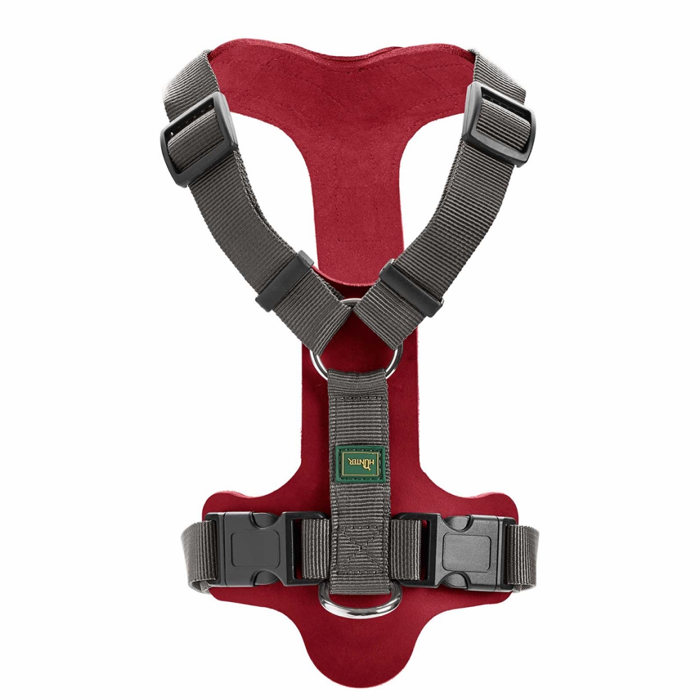 Hunter Aalborg Mixed Adjustable Harness for Dogs (Grey/Red)