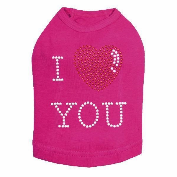 I Heart You Rhinestone Dog Tank