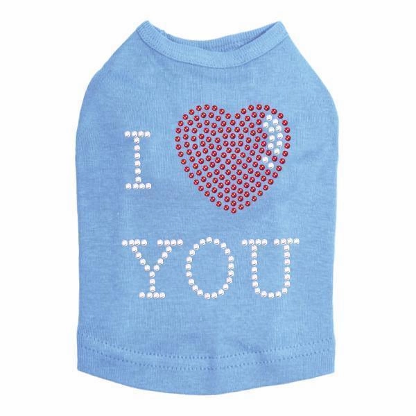 I Heart You Rhinestone Dog Tank