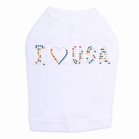 I Love USA Rhinestone Dog Tank
