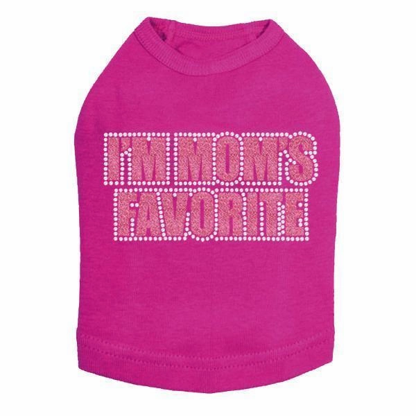 I'm Mom's Favorite Pink Rhinestone Dog Tank